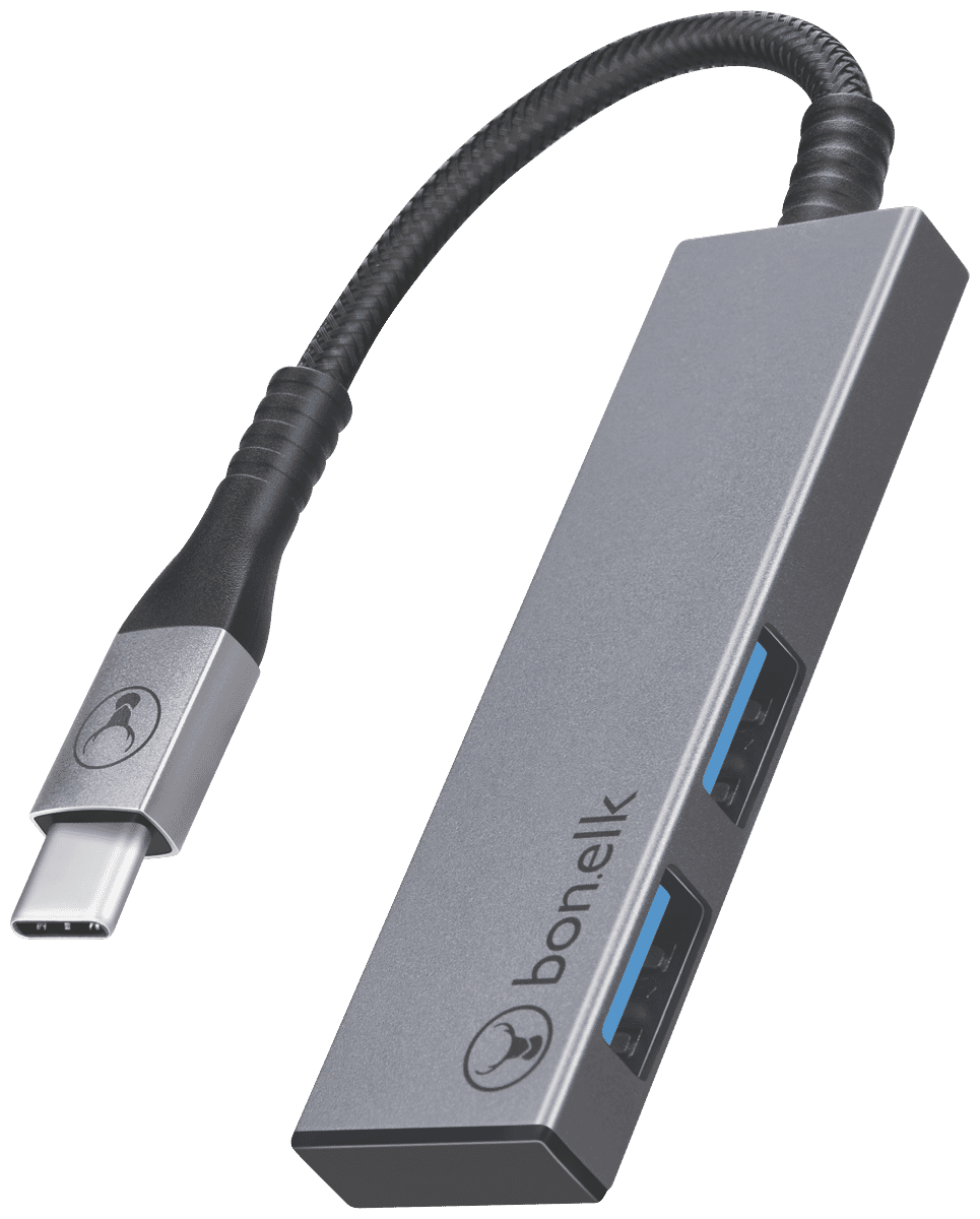Bonelk USB-C to 2 Port USB 3.0 Hub (Space Grey)