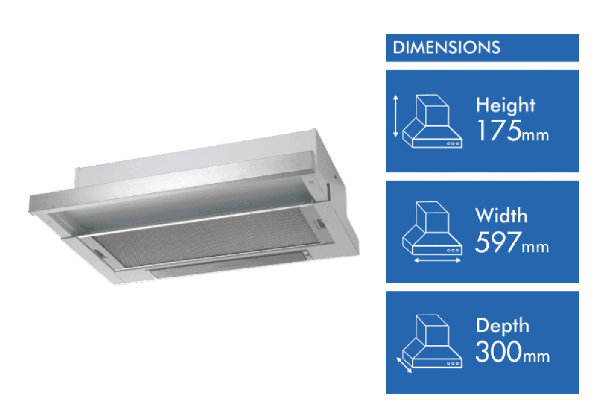 Chef 60cm Pullout Rangehood Stainless Steel