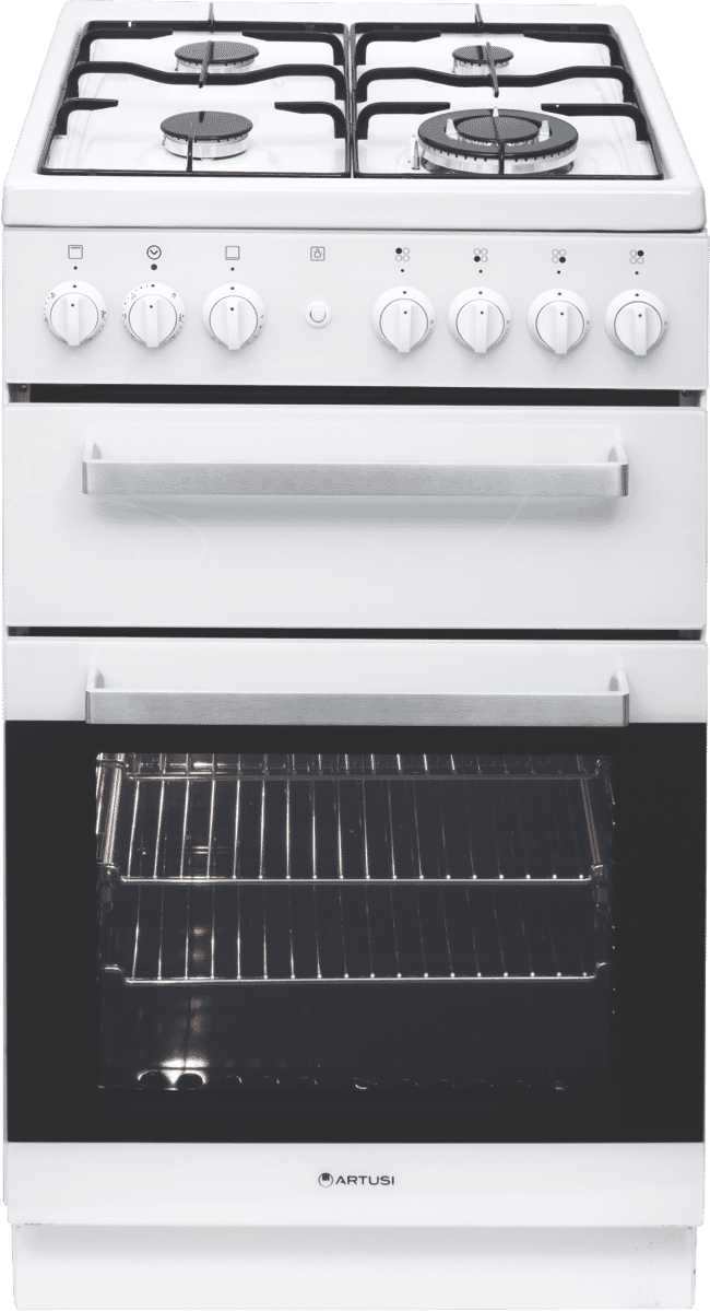 ARTUSI AFGG54EG 54cm Upright Gas Cooker White at The Good Guys