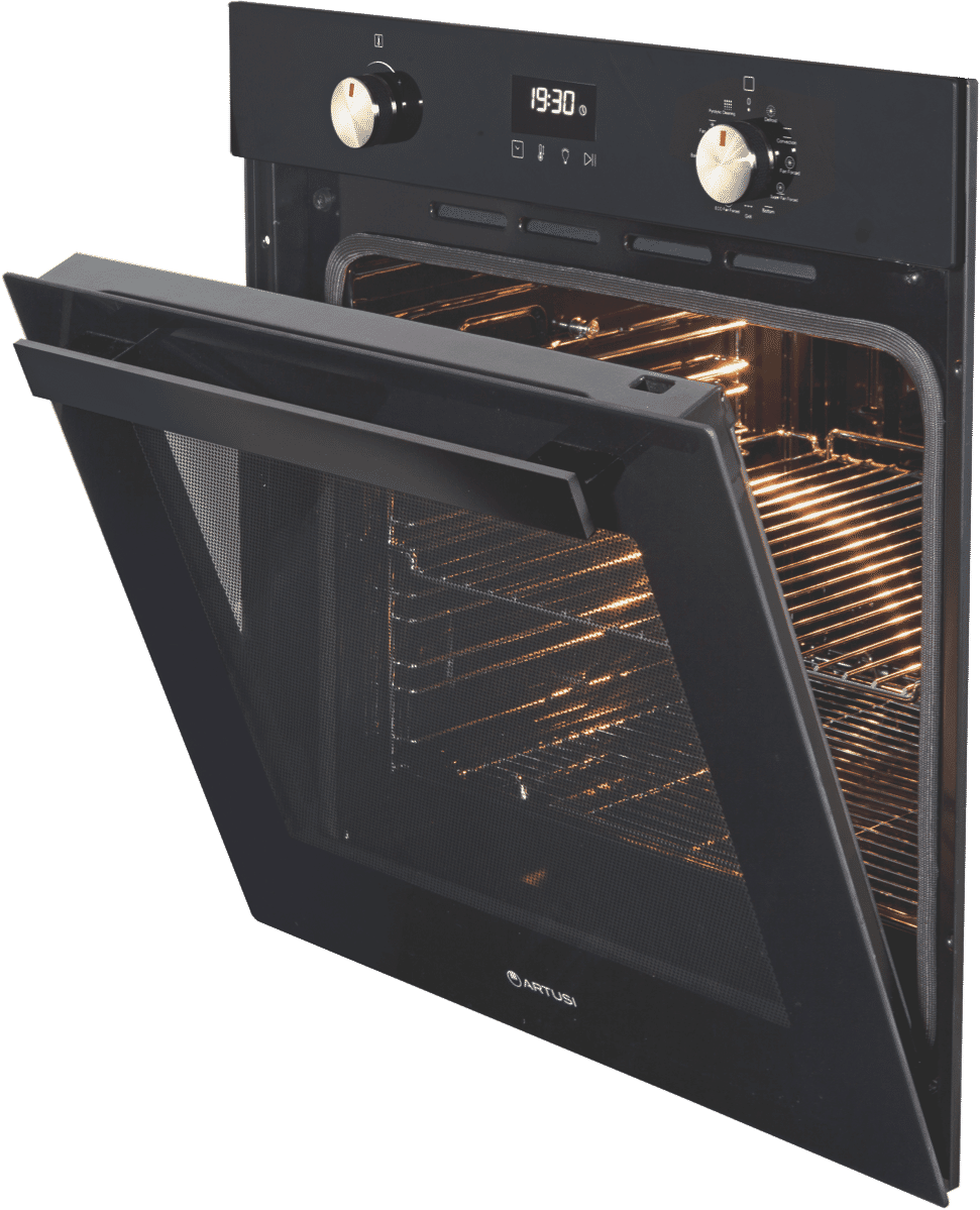 ARTUSI CAO610BP 60cm Built In Pyrolytic Oven Black Glass at The Good Guys
