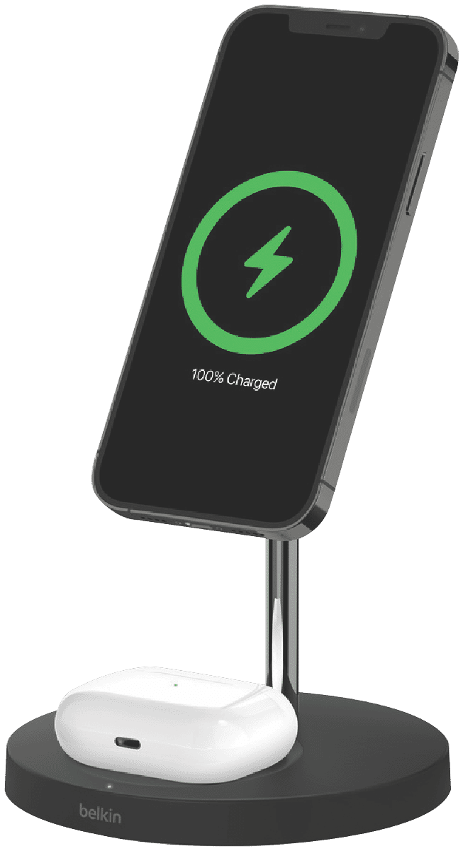 Belkin WIZ010AUBK 2-in-1 Wireless Charger with MagSafe at