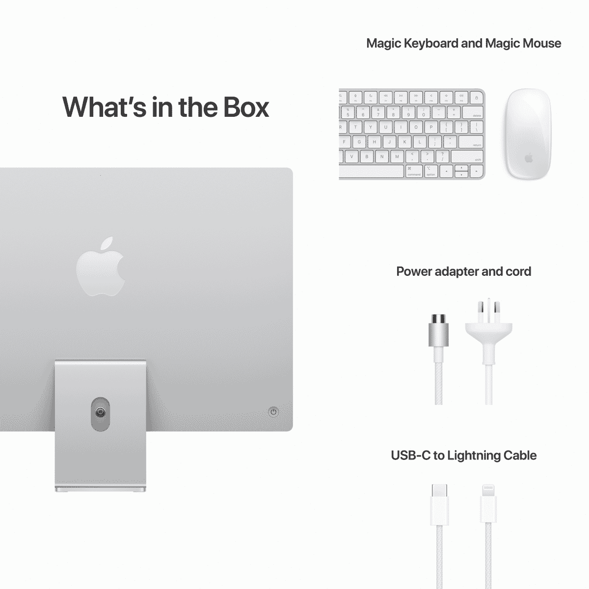 Apple MGTF3X/A iMac 24" Retina 4.5K Display M1 8 CPU 7 GPU 256GB Silver