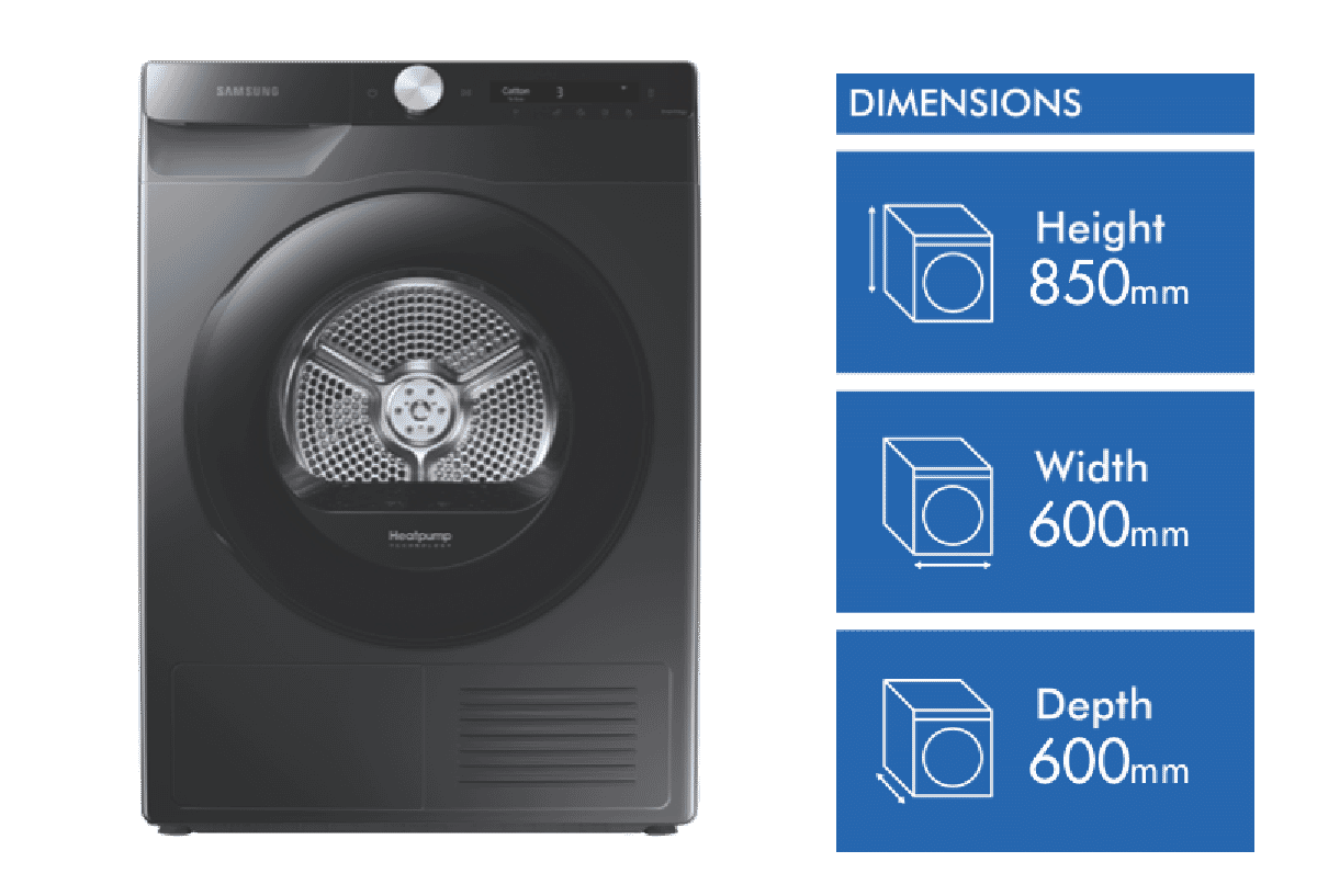 Samsung DV80T5420AB 8kg Heat Pump Dryer at The Good Guys