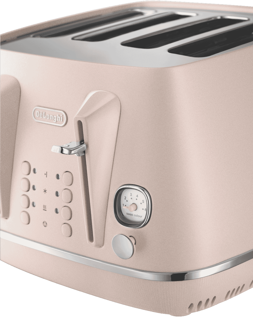 DeLonghi Distinta Perla 4 Slice Toaster (Rose) - JB Hi-Fi