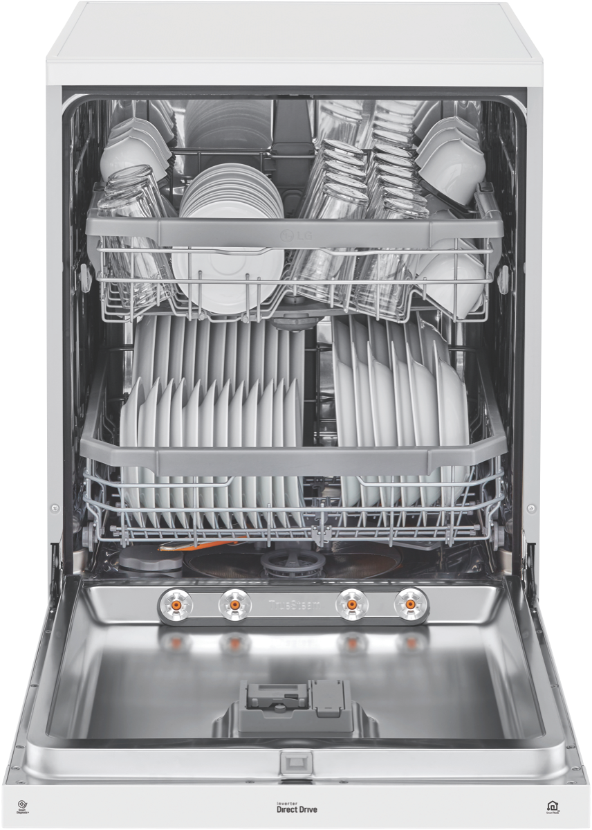 LG XD4B24WH QuadWash White TrueSteam Dishwasher at The Good Guys