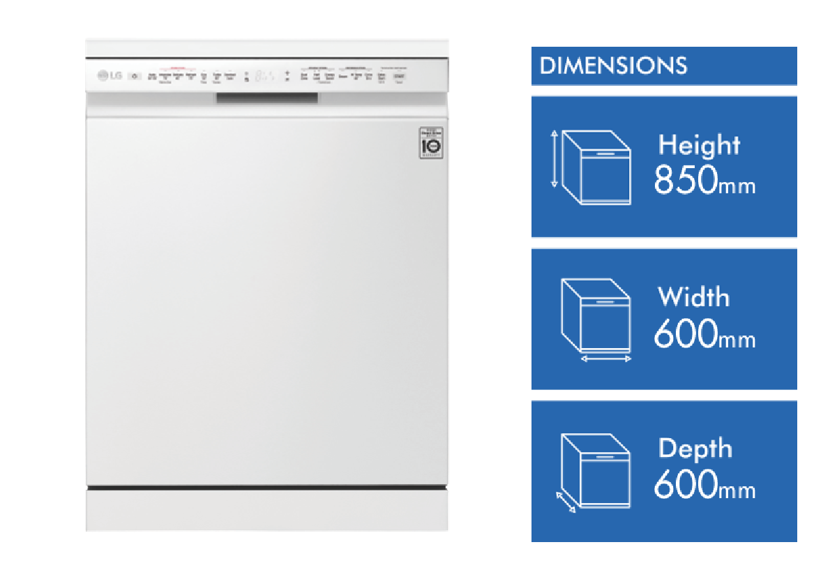 LG QuadWash TrueSteam Dishwasher White XD4B24WH