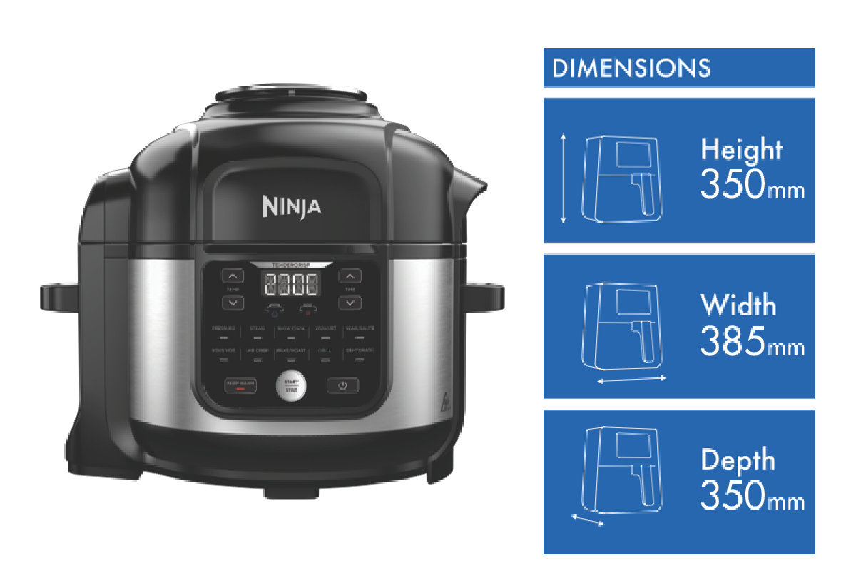 Ninja foodi 2024 pressure cooker sizes