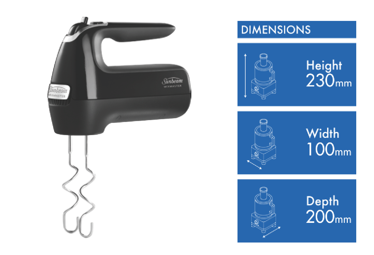 Sunbeam JMP2000BK Mixmaster Hand Mixer Instruction Manual