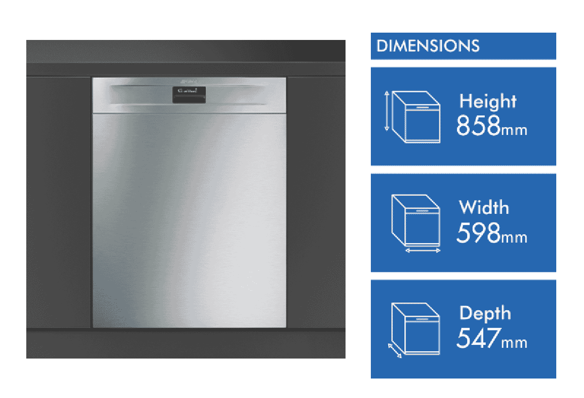 Smeg DWAU6D15XT3 60cm Under Bench Dishwasher Stainless Steel at The