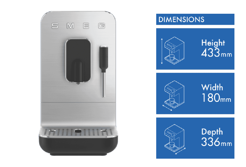Smeg Bean to Cup Machine with Steam Black