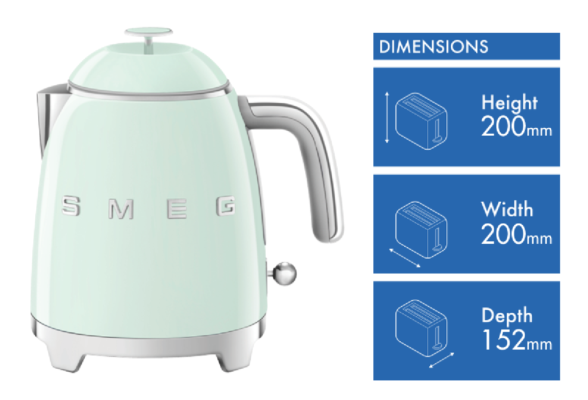 Smeg Retro Style Mini Kettle ,Pastel Green