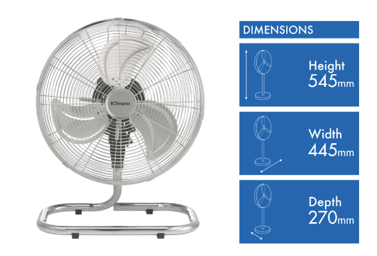 Dimplex DCFF40CH 40cm High Velocity Oscillating Floor Fan at The Good Guys