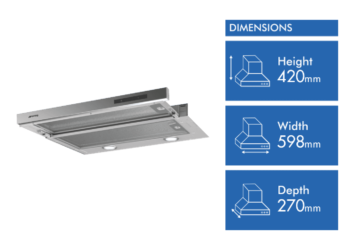 Smeg 60cm Deluxe Telescopic Rangehood