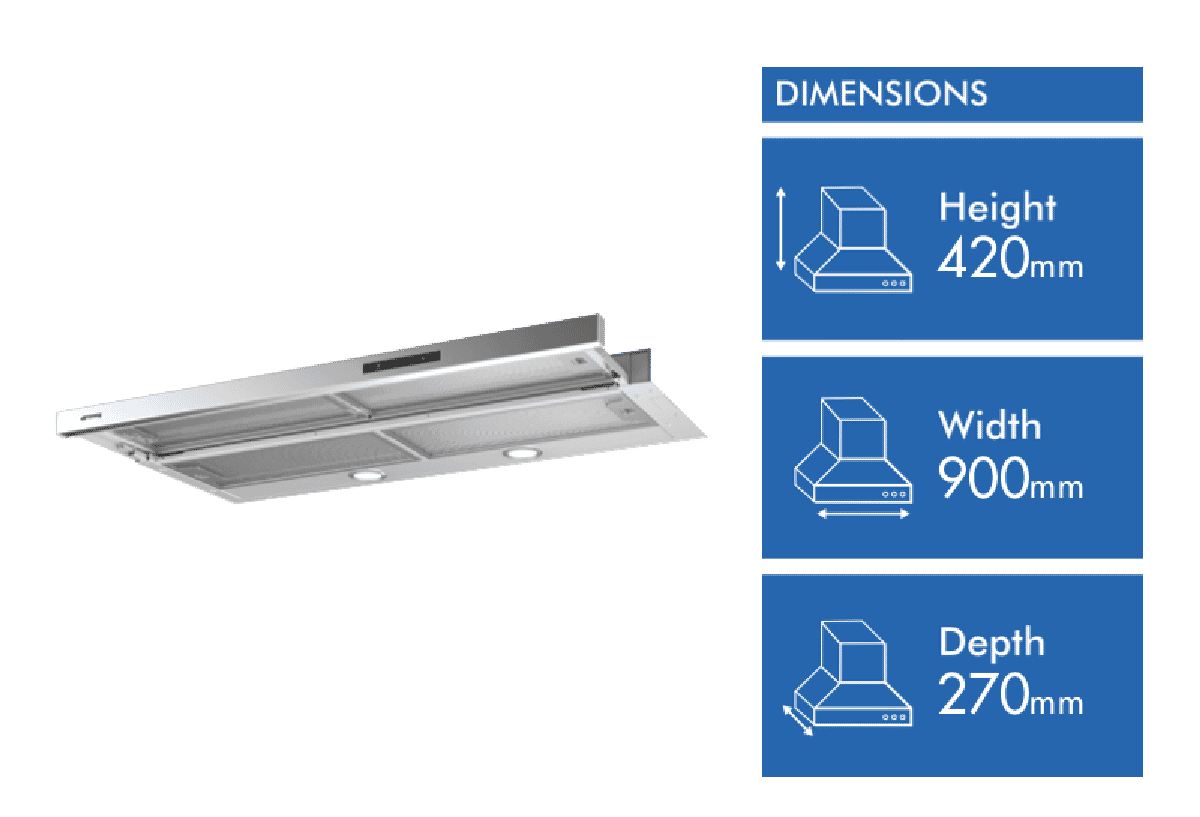 Smeg 90cm Deluxe Telescopic Rangehood