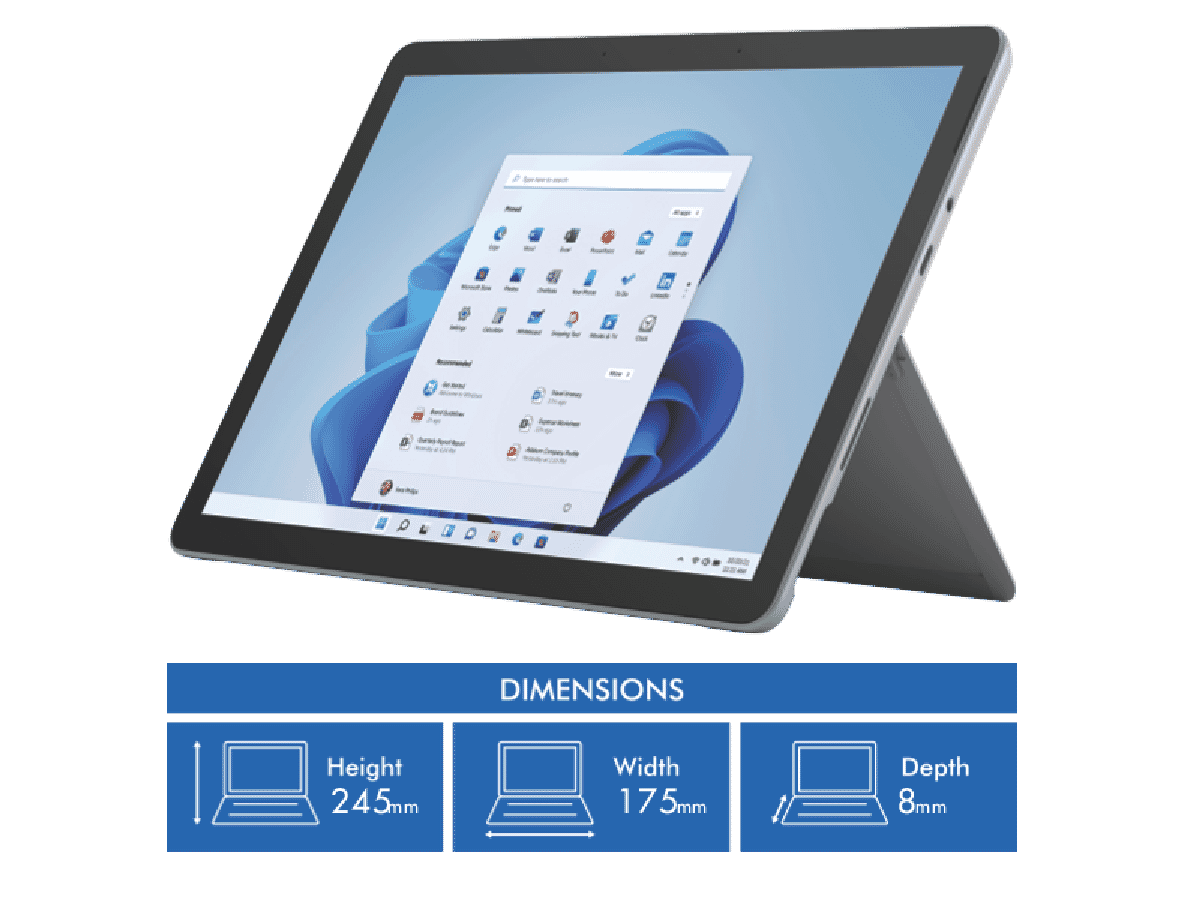 Microsoft Surface Go 3 10.5' Pentium Gold 4GB 64GB Win 11 - Platinum