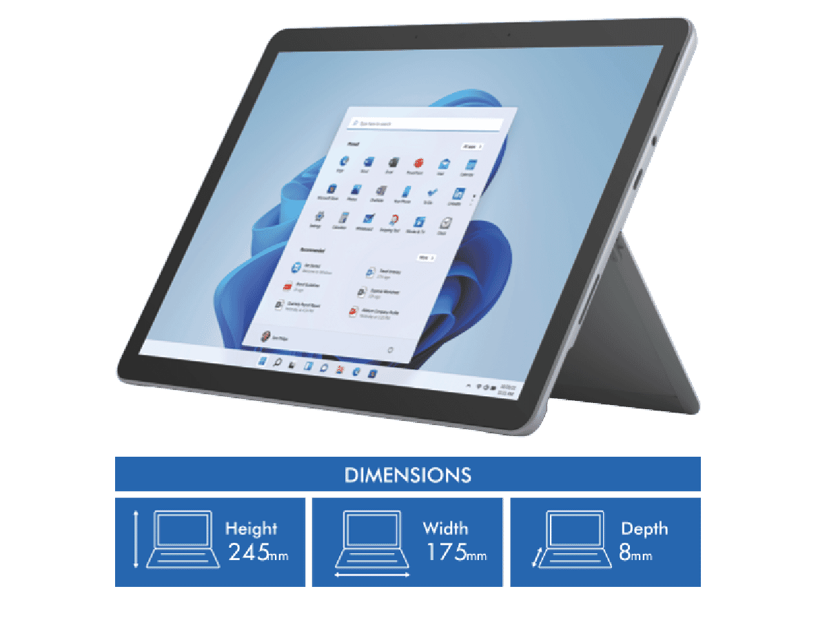 Microsoft Surface Go 3 10.5' Pentium Gold 8GB 128GB Win 11 - Platinum