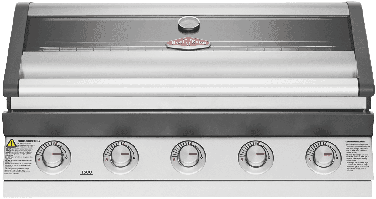 BeefEater 1600 Series SS 5 Burner Built In BBQ