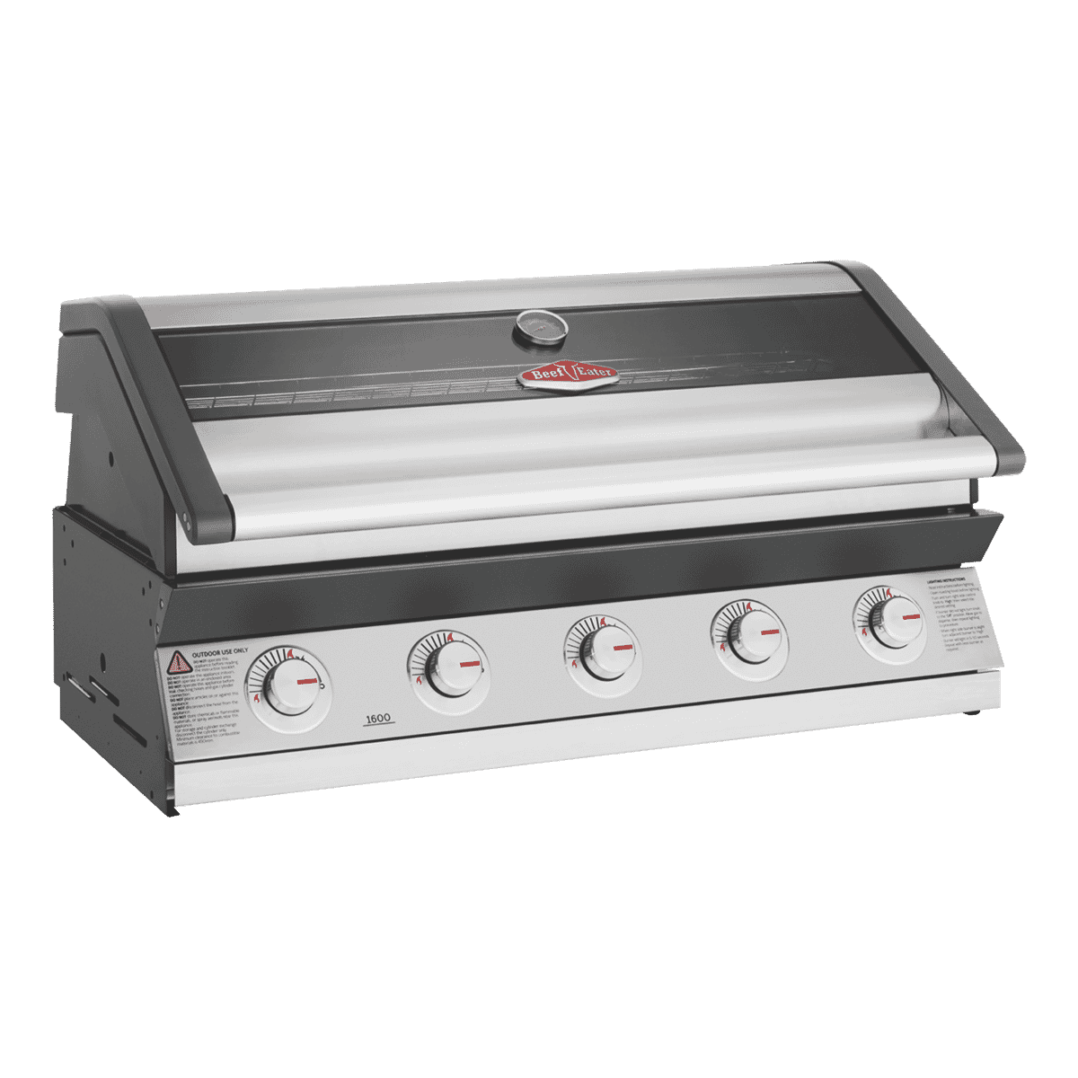 BeefEater 1600 Series Stainless Steel 5 Burner Built In BBQ with Cast