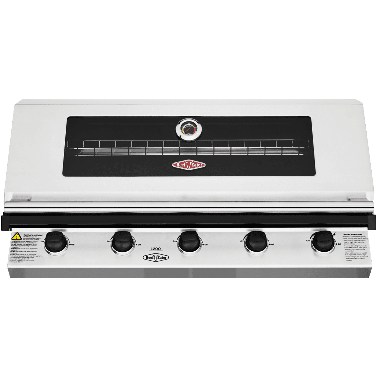 BeefEater 1200 Series Stainless Steel 5 Burner Built In BBQ w/ Cast