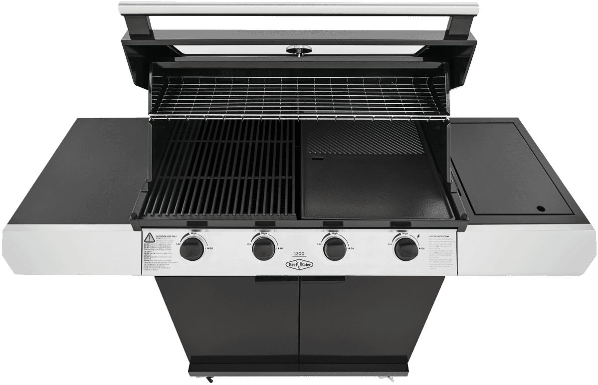 BeefEater BMG1241BB 1200 Series Black Enamel 4 Burner BBQ & Trolley