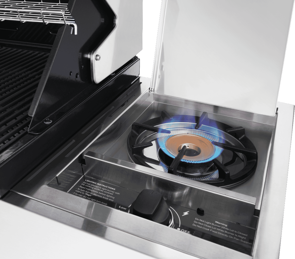 BeefEater BMG1241SB 1200 Series Stainless Steel 4 Burner BBQ & Trolley with Side Burner, Cast