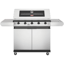 BeefEater1200 Series Stainless Steel 5 Burner BBQ & Trolley w/ Side Burner, Cast Iron Burners & Grills50077749