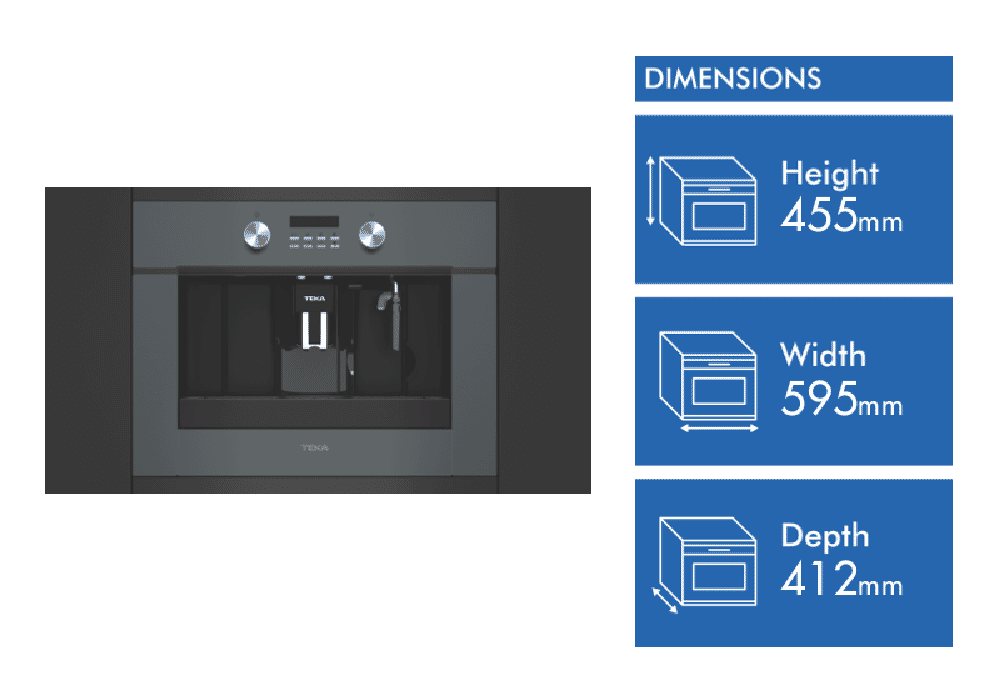 Teka 60cm Compact Coffee Machine Stone Grey