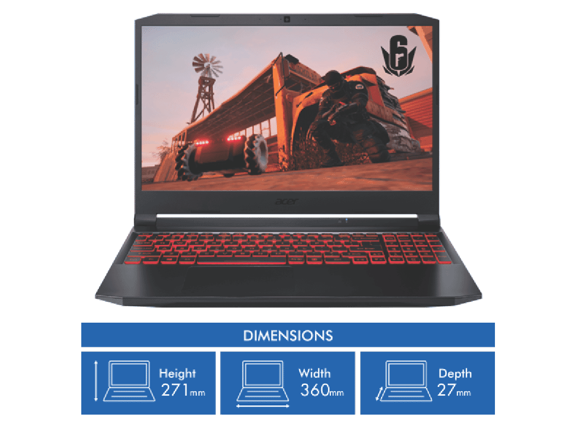 Acer Nitro 5 15.6' i7 16GB 512GB RTX3050Ti 4GB Win 11 Gaming Laptop