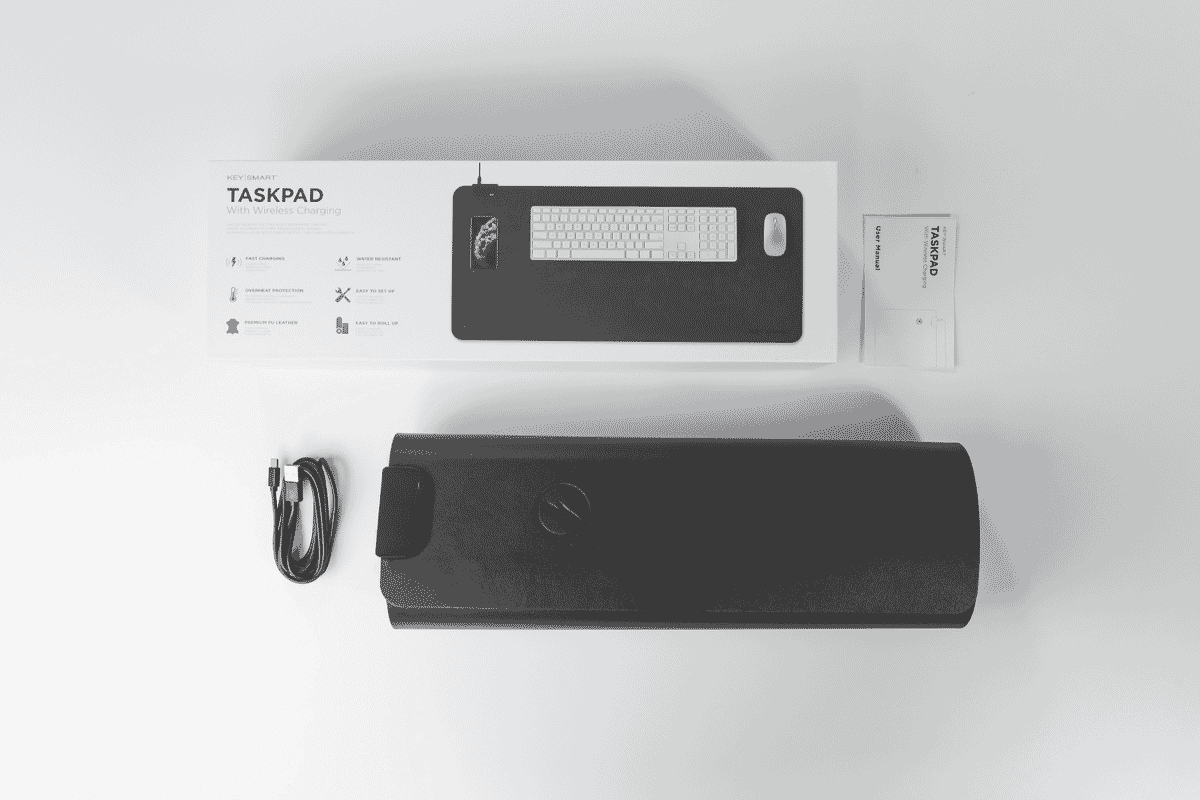 KeySmart Wireless Charging Desk Pad Black
