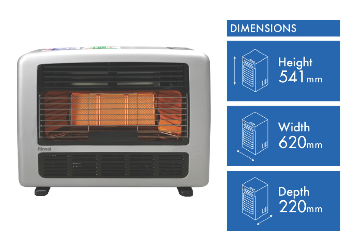 Rinnai Granada 252 25MJ Silver NG Heater Unflued 252SN2