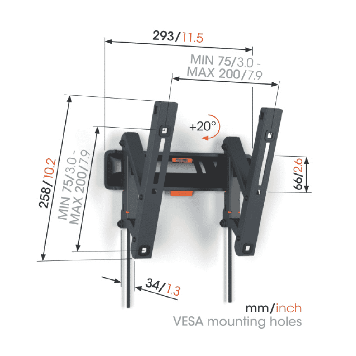 Vogels Tilting TV Wall Mount 19-43'
