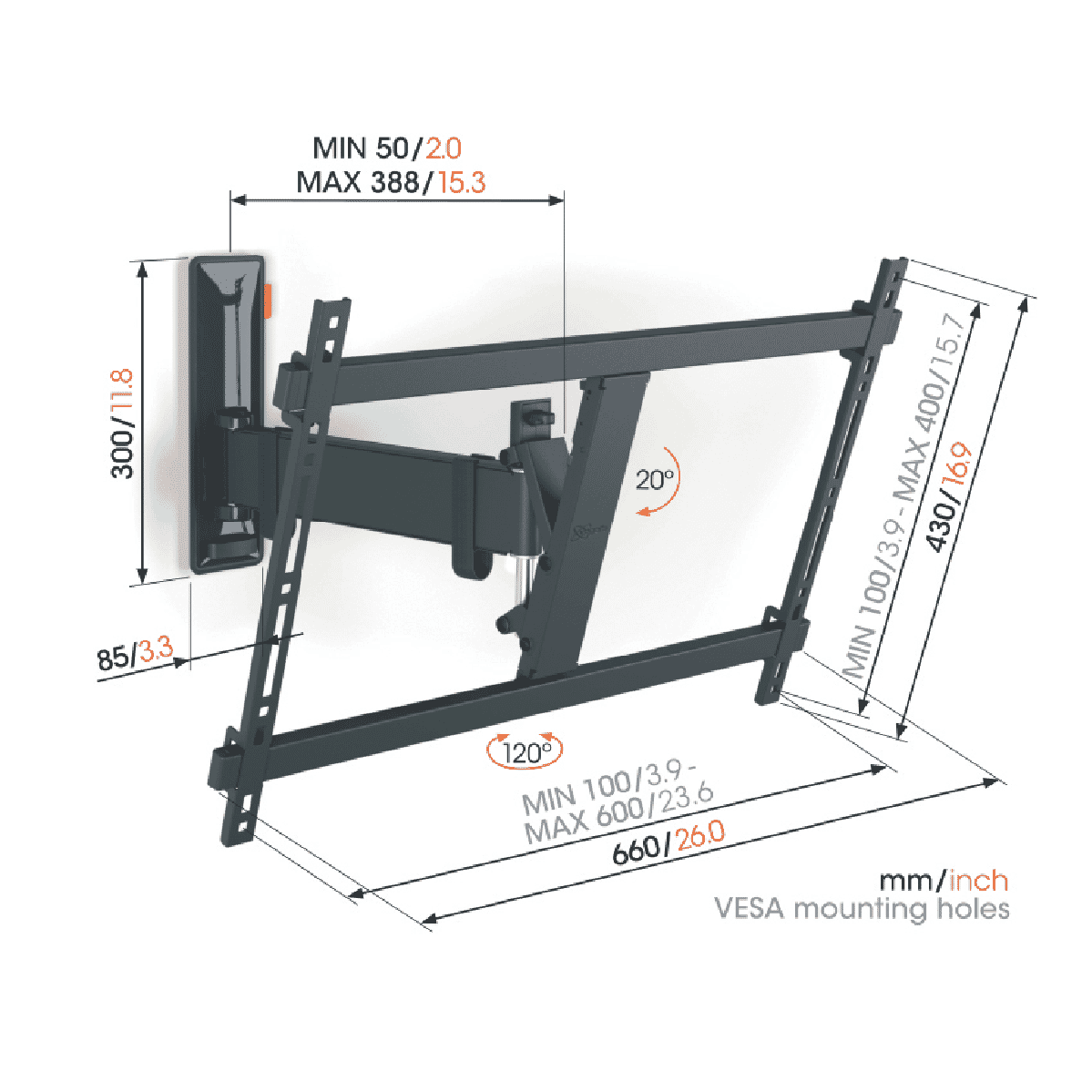 Vogels Full Motion TV Wall Mount 40-77'