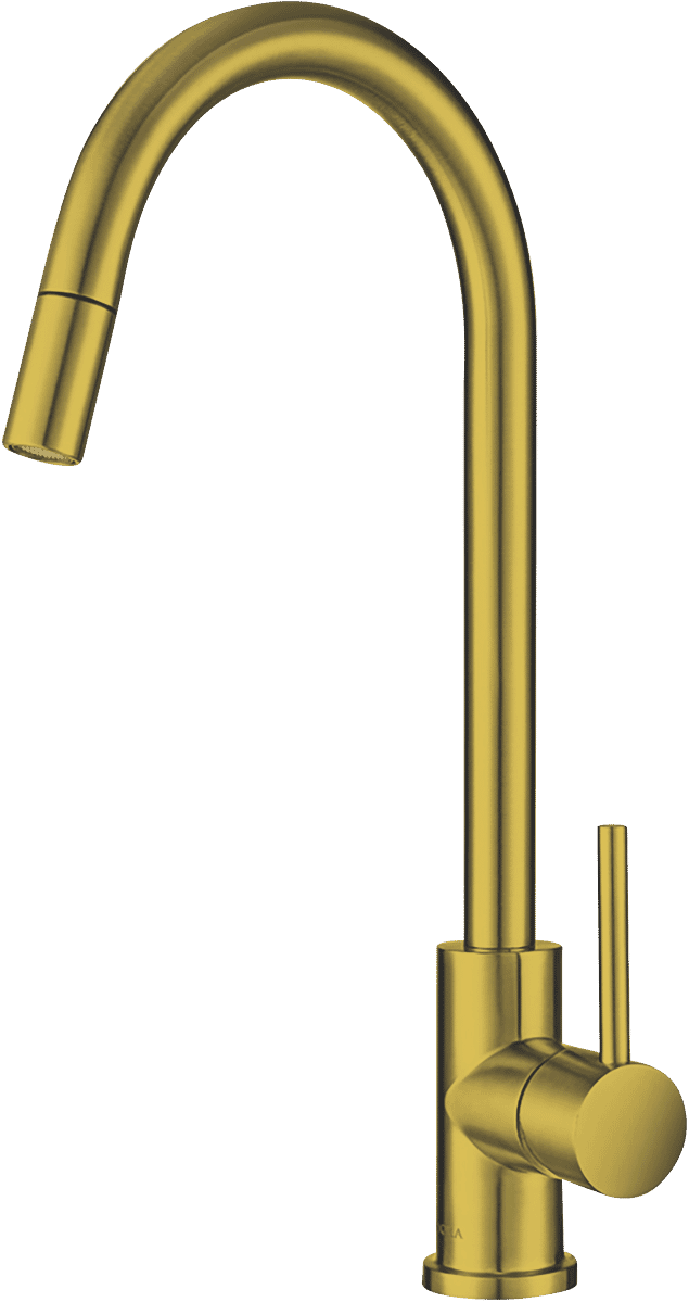 Hafele Mixer Tap Gold Brushed Stainless Steel Pullout Sprayer