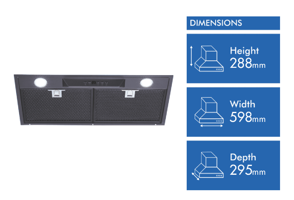 Schweigen 60cm Black undermount Rangehood