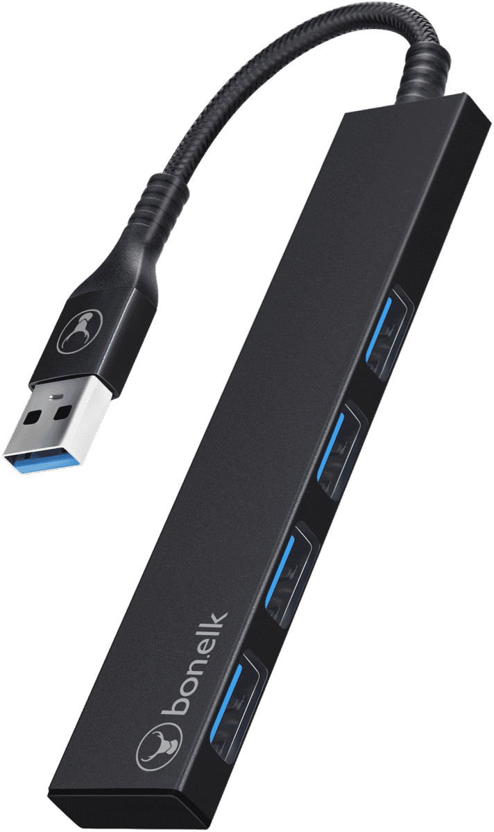 Bonelk Long-Life USB-A to 4 Port USB 3.0 Black