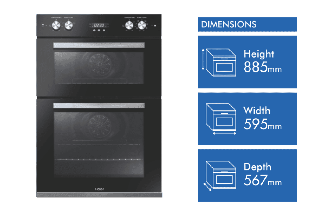 Haier 60cm Double Oven Stainless Steel HWO60B7EX2