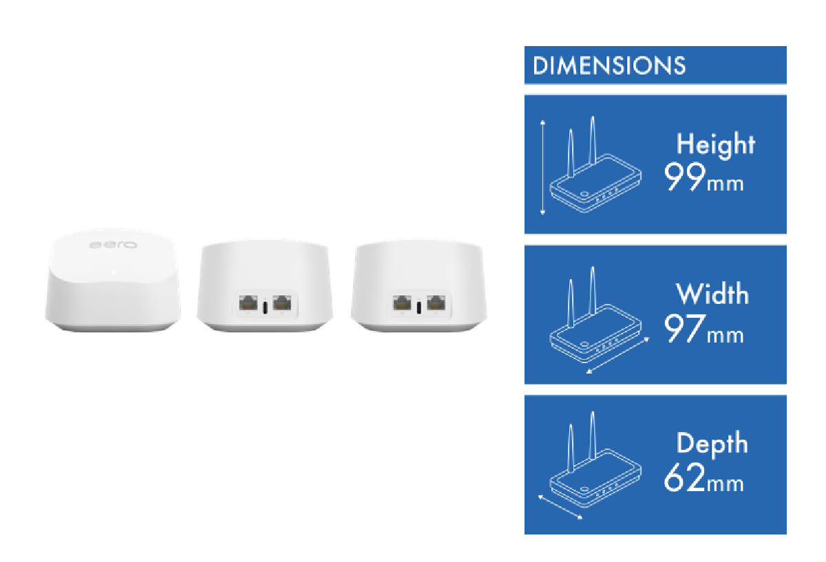 Eero6 Truemesh Wifi 6 Dual Band Router 3 Pack