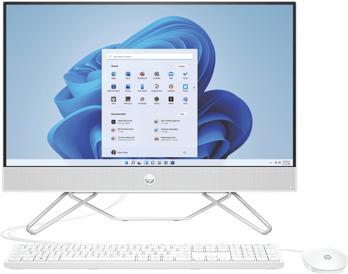 HP 23.8" AMD Athlon Silver 3050U 8GB 256GB Win 11 AIO 6P7H3PA