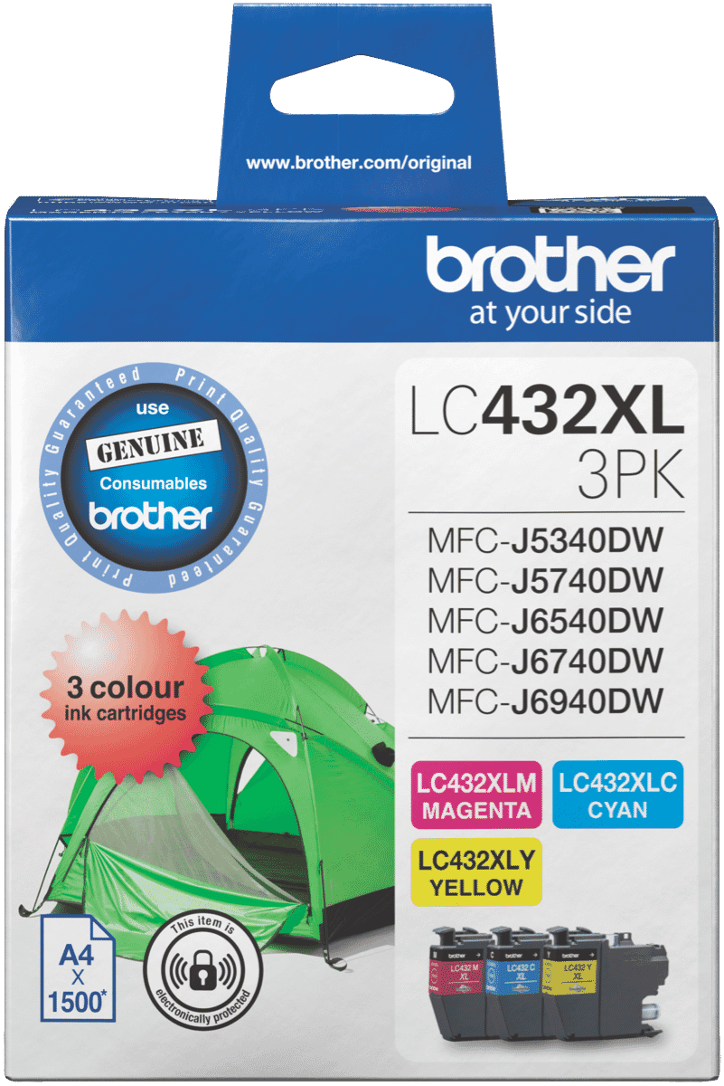 Brother LC432XLPK3 Colour Value Pack - Cyan Magenta, Yellow LC432XLPK3