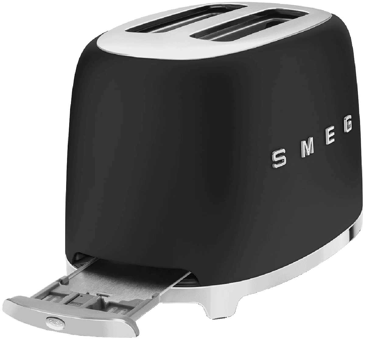 Smeg TSF01BLMAU 2 Slice Toaster 50's Style Matte Black at The Good Guys
