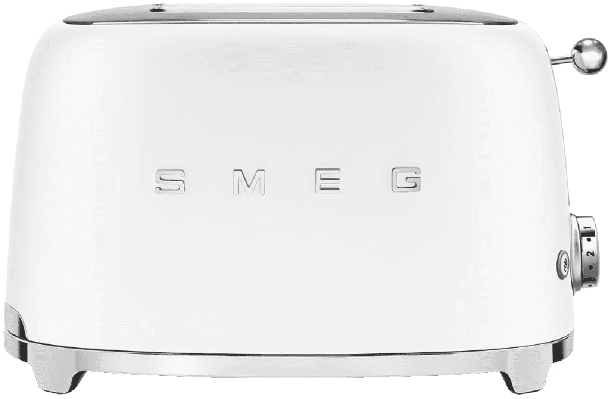 Smeg TSF01WHMAU 2 Slice Toaster 50's Style Matte White at The Good Guys