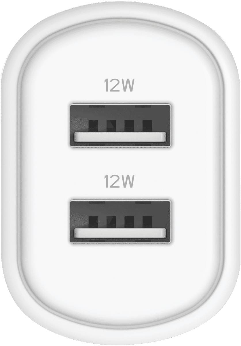 Cygnett PowerPlus 12w Dual Port Wall Charger White