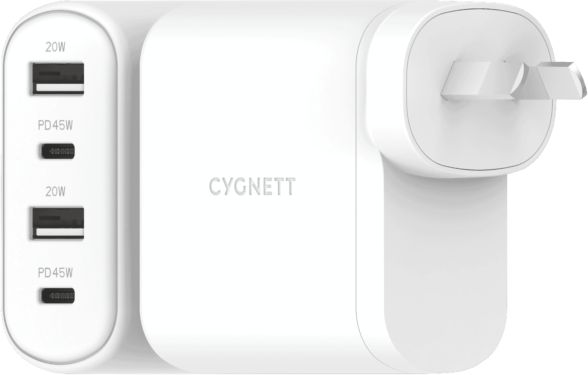 Cygnett PowerPlus 4 Port 45w Wall Charger White