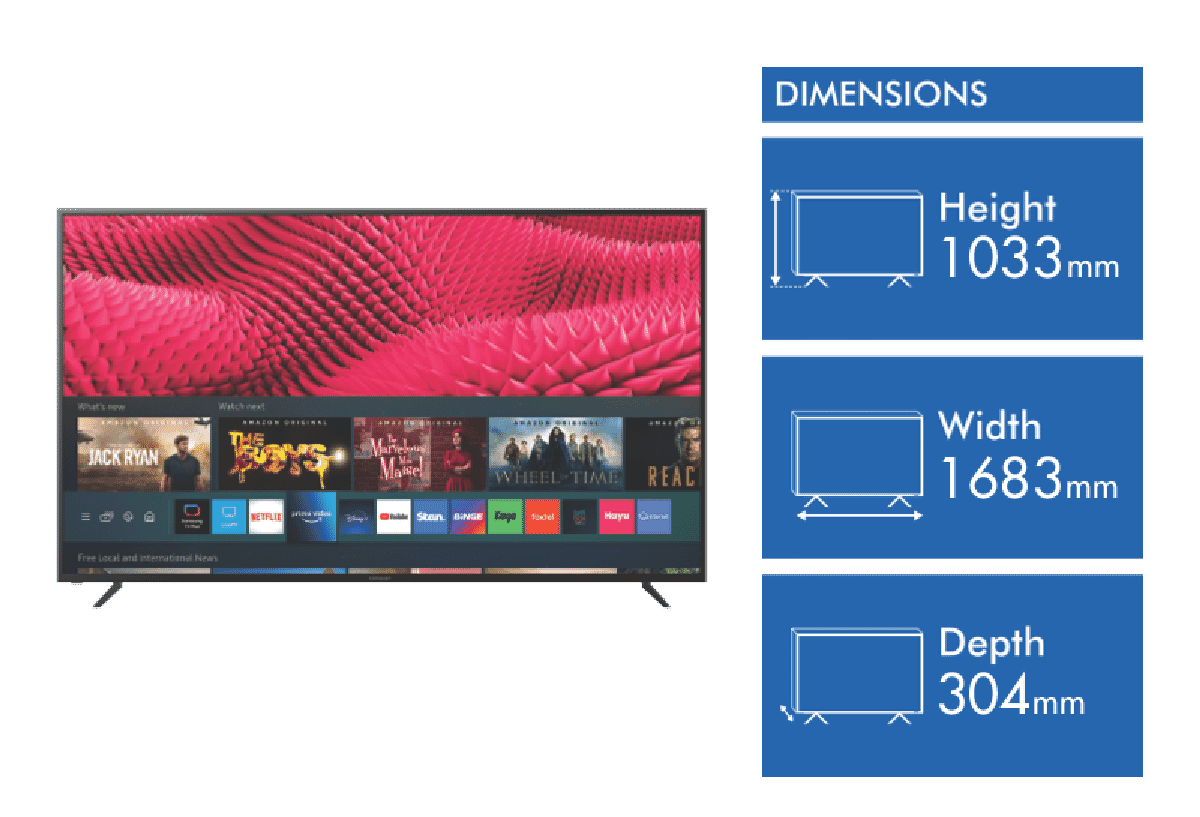 Linsar 75'  4K UHD Smart Tizen TV 2022