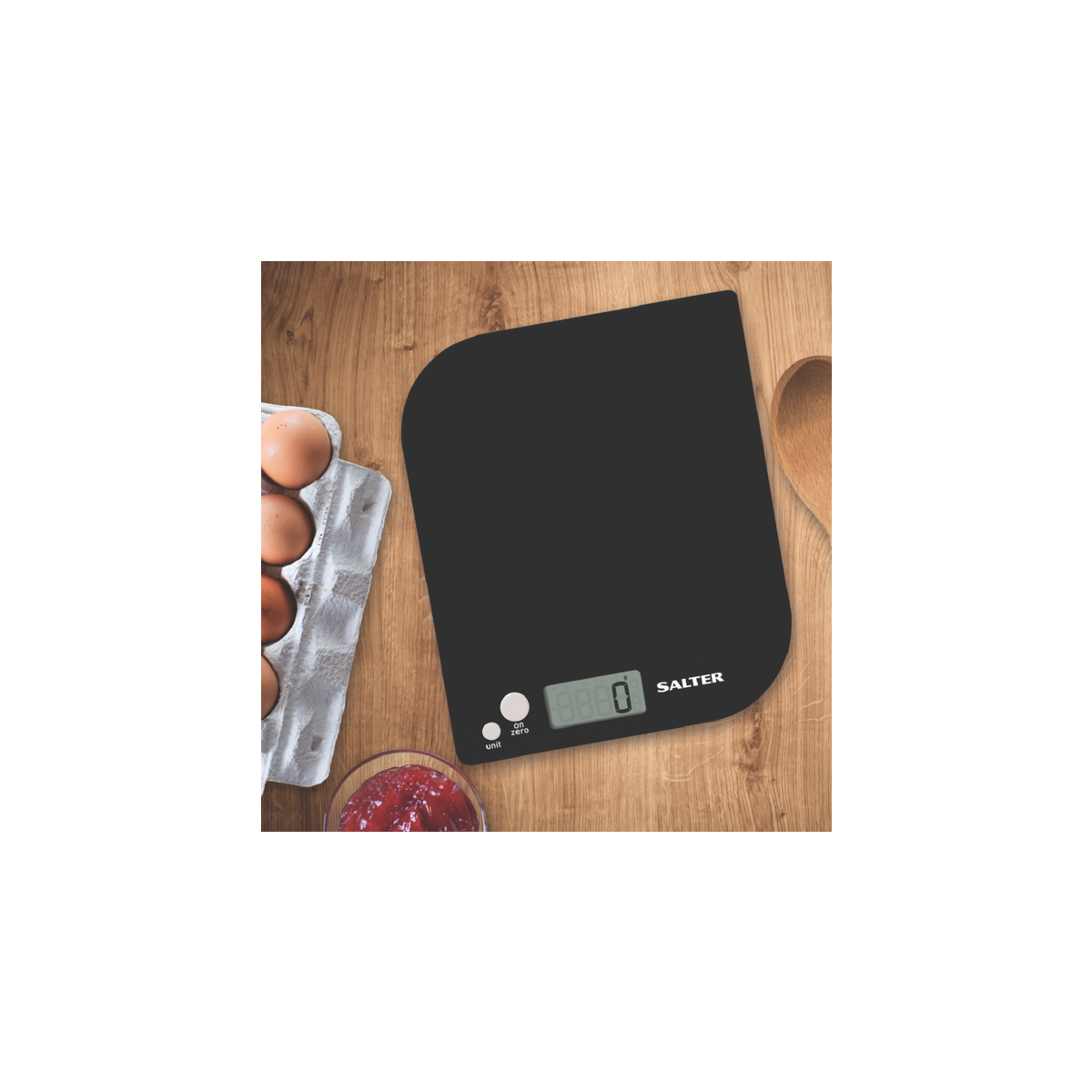 Salter Black 5kg Leaf Digital Kitchen Weighing Scale