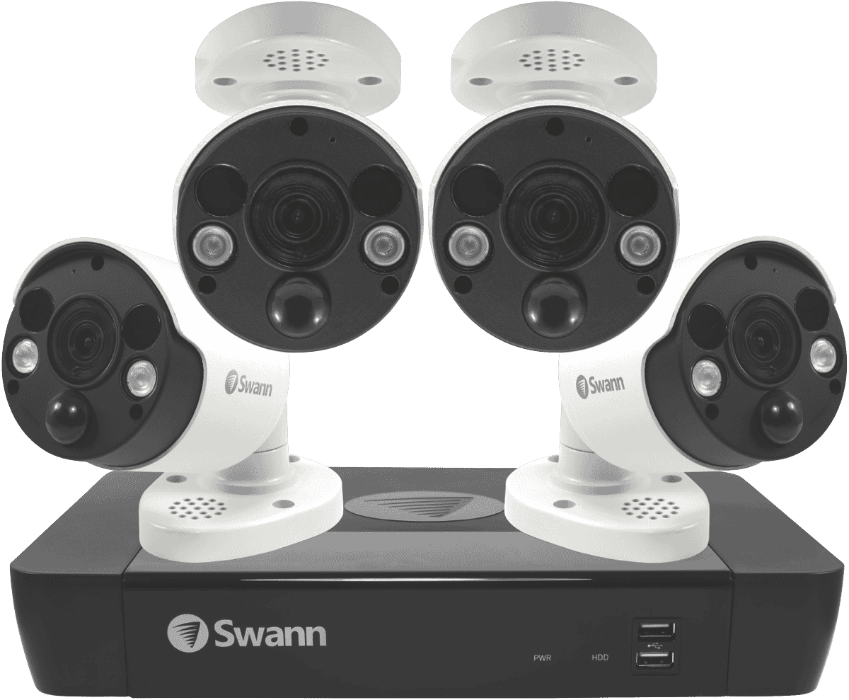 Swann 4 x Bullet w/ Spotlights Camera 8 Channel 4K Ultra HD 2TB NVR CCTV Kit