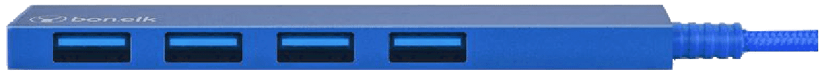 Bonelk Long-Life USB-A 4 Port USB Hub (Blue)
