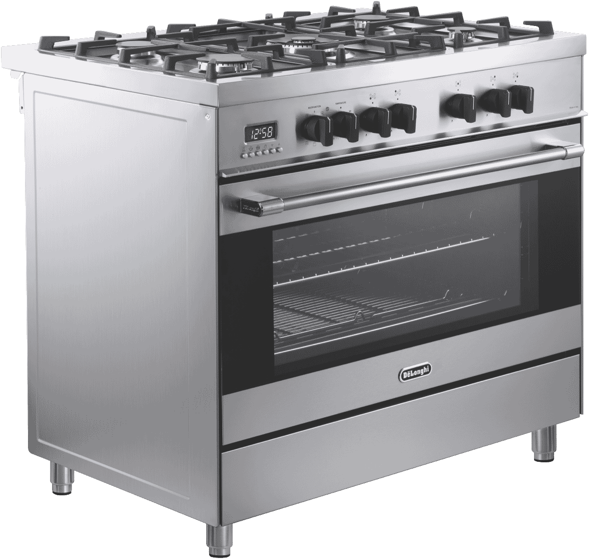 DeLonghi DEF908S 90cm Dual Fuel Upright Cooker at The Good Guys