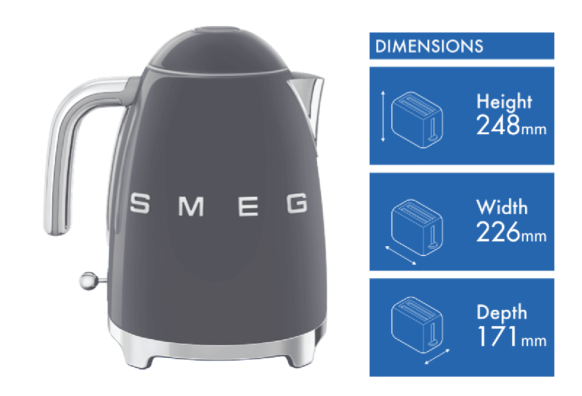 Smeg KLF03WHAU 50s Retro Style Kettle - White at The Good Guys