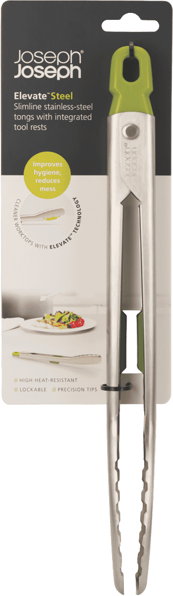 Joseph Joseph Elevate Steel Slimline Tongs Green